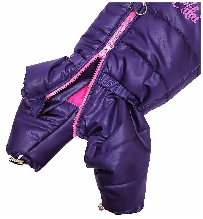 Зимний комбинезон для собак мелких пород (для девочки) "Dilai" PETSY, XL фиолетовый - фотография № 3