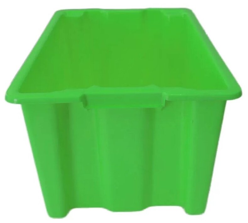 Универсальный пищевой ящик для хранения и переноски продуктов 45л штабелируемый, зеленый - фотография № 1