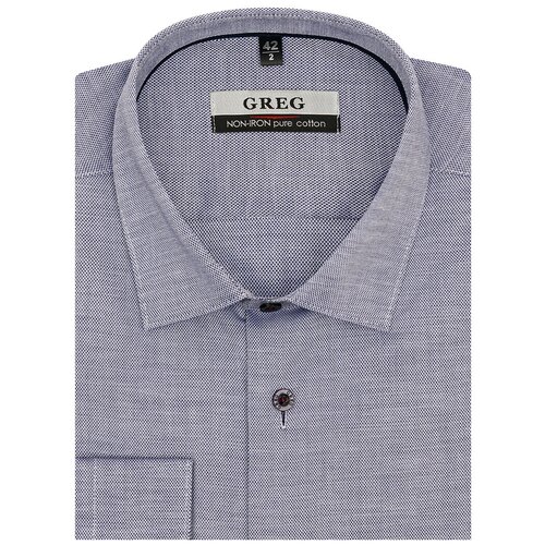 фото Рубашка мужская длинный рукав greg 213/231/0993/z/1p, , цвет голубой, рост 174-184, размер ворота 42