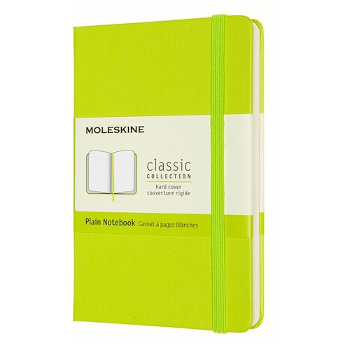 Блокнот Moleskine CLASSIC QP012C2 Pocket, 90x140 мм, 192 страницы, нелинованный, твердая обложка, лайм