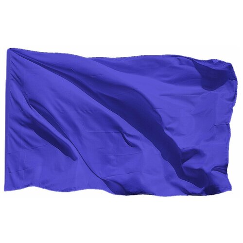 Синий флаг на шёлке, 90х135 см - для ручного древка