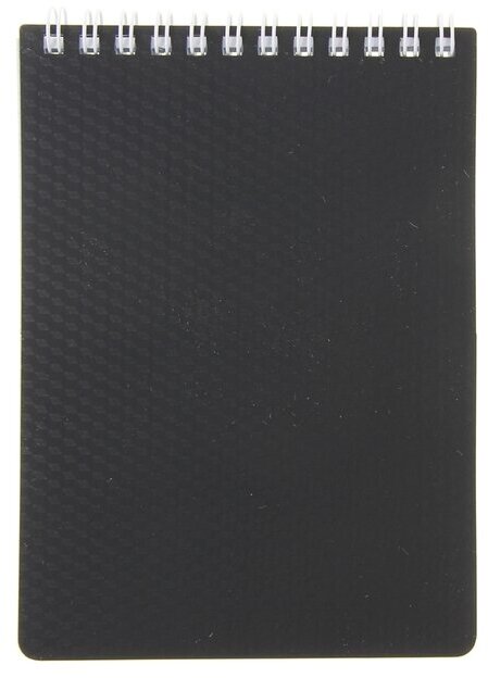 Hatber Блокнот пластиковая обложка А6, 80 листов на гребне DIAMOND, Черный