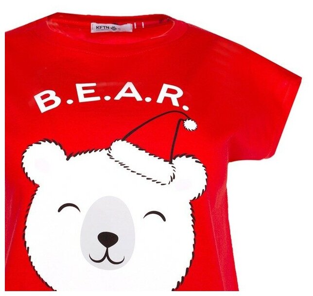 Пижама новогодняя женская KAFTAN "Bear", цвет красный, размер 48-50 - фотография № 12