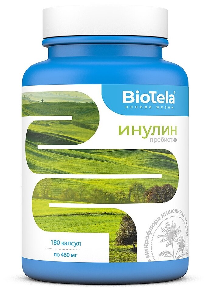 Инулин пребиотик Biotela капс., 0.46 г, 180 шт.