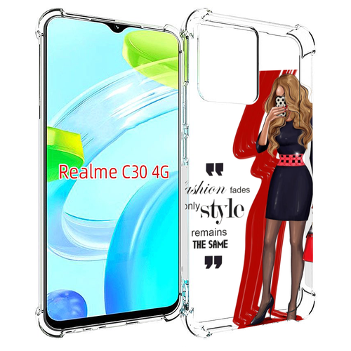 Чехол MyPads Модная-девушка женский для Realme C30 4G / Narzo 50i Prime задняя-панель-накладка-бампер