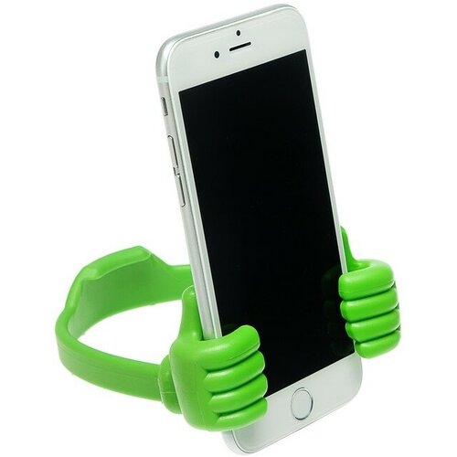Подставка для телефона LuazON в форме рук регулируемая ширина зелёная 341₽