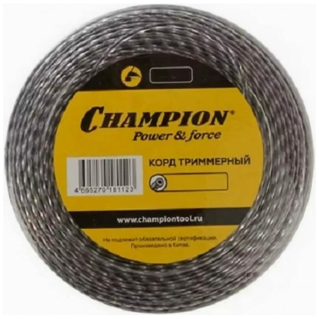 Корд триммерный CHAMPION Tri-twist (2.7мм, 60м, витой треугольник) + нож C7047, леска триммерная - фотография № 3