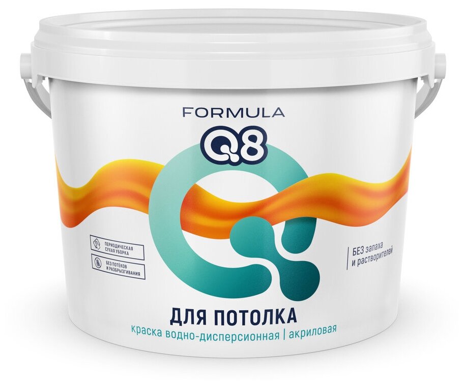 Краска воднодисперсионная, Formula Q8, для потолков, матовая, 13 кг