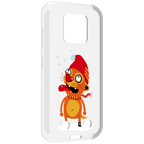 Чехол MyPads Зимний кот для Oukitel WP18 задняя-панель-накладка-бампер