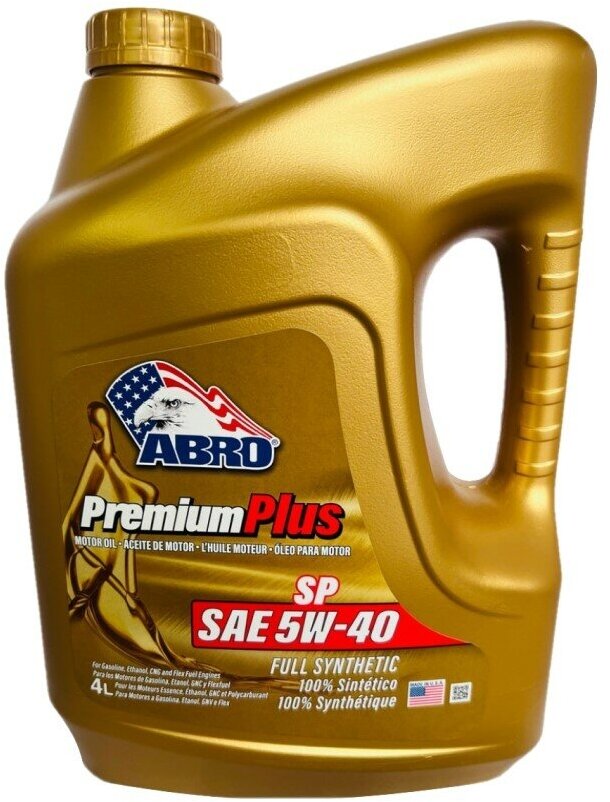 Aceite de motor SAE 5W40 SP Full Synthetic Premium Plus ABRO