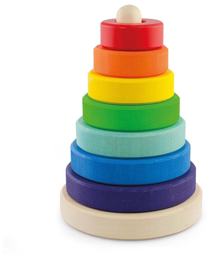 Пирамидка 17 см/Сортер/Развивающие деревянные игрушки для малышей/Ulanik
