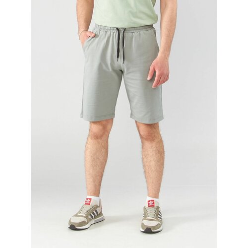 фото Шорты карго , средняя посадка, пояс на резинке, размер 52, синий pe-rо́