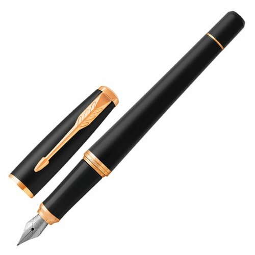 Ручка перьевая PARKER «Urban Core Muted Black GT», корпус черный матовый лак, позолоченные детали, синяя