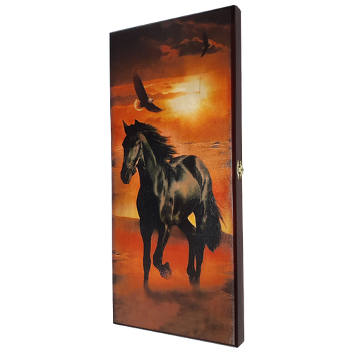 нарды в деревянной коробке конь на закате Нарды Конь на закате Дерево , 60 х 60 см KSVA-SA-KZ-L