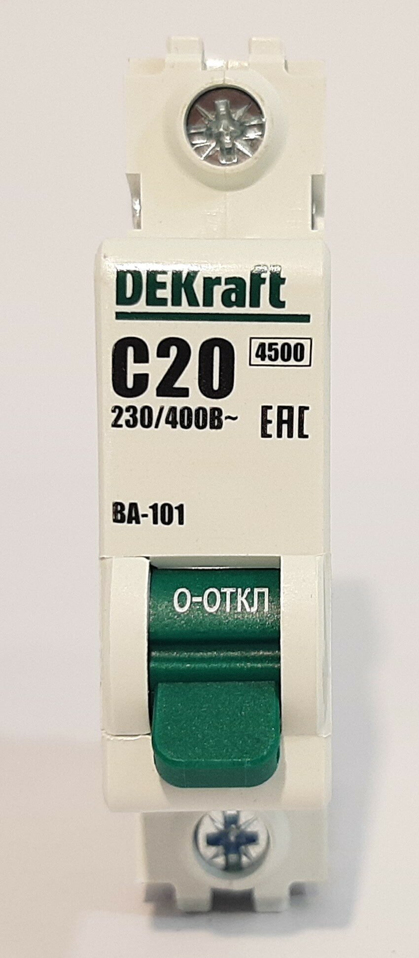 Автоматический выключатель DEKraft ВА101-1P-020A-C 11055DEK, 20 Ампер отключающая способность 4,5 кА