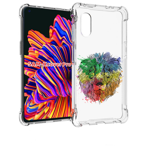 Чехол MyPads разноцветный гордый лев для Samsung Galaxy Xcover Pro 1 задняя-панель-накладка-бампер