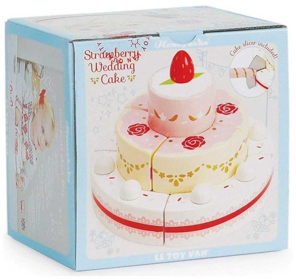 Le Toy Van Игрушечная еда "Свадебный торт с клубникой" - фото №6