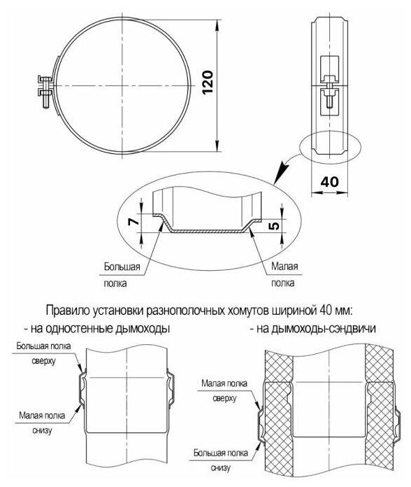 Хомут обжимной 120 (430/0,5мм + нержавейка) Феррум - фотография № 4