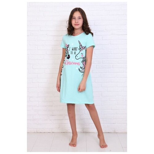 фото Сорочка, укороченный рукав, размер 36, мультиколор платье