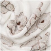 Плед детский плюшевый 75х100, "Мишки на белом", плед для новорожденных в кроватку, коляску Baby Nice