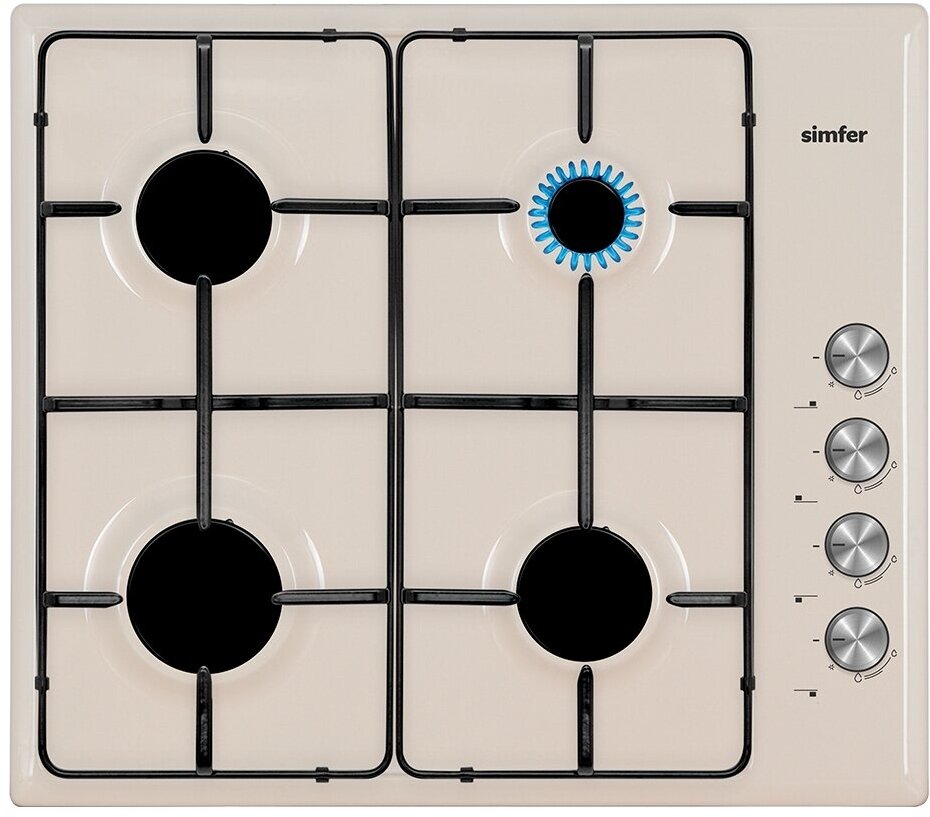Газовая варочная панель Simfer H60Q40R400 серия Comfort, с автоподжигом, нержавеющая сталь