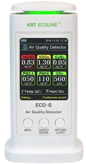 Эко-тестеры цифровые Квт Анализатор воздуха ECO-6 "ECOLINE"