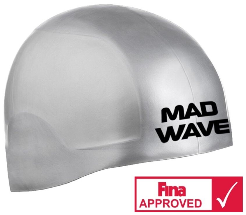 Mad Wave Силиконовая шапочка R-CAP FINA Approved (Серебристый, L)