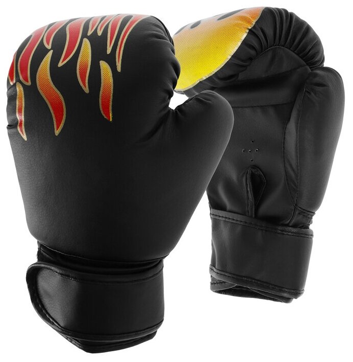 Перчатки боксёрские подростковые, чёрные, размер 6 oz