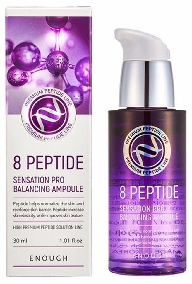 Enough 8 Peptide Sensation Pro Balancing Ampoule Сыворотка для лица с пептидным комплексом, 30 мл