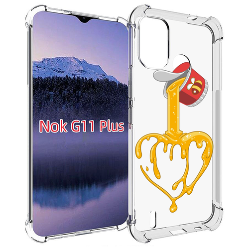Чехол MyPads медовое сердце для Nokia G11 Plus задняя-панель-накладка-бампер