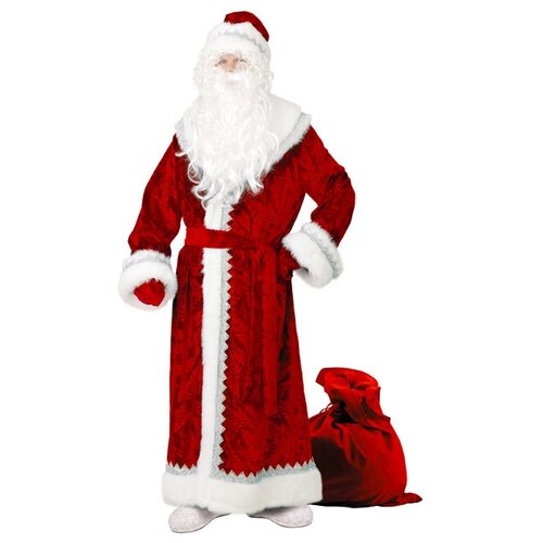 Батик Карнавальный костюм для взрослых Дед Мороз велюровый, 54-56 размер 199-1-54-56