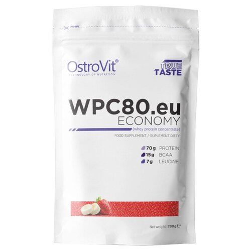 фото Ostrovit, протеин сывороточный economy wpc80. eu (700 г) (банан-клубника)