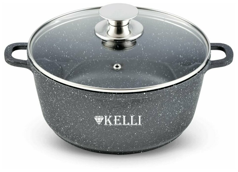 Кастрюля Kelli KL-4022-24 с мраморным покрытием 5,5л