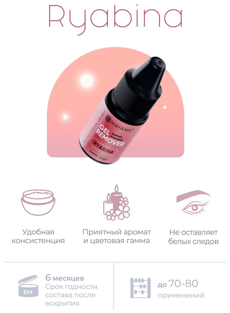 Innovator Cosmetics Ремувер для ресниц MAYAMY Ryabina гелевый, 10 г