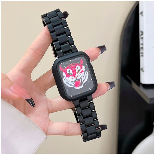 Ремешок для Apple Watch 41мм + корпус с защитным стеклом черный