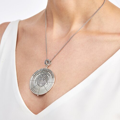 Подвеска VitaCredo, серебро, 925 проба, оксидирование, размер 7 см.