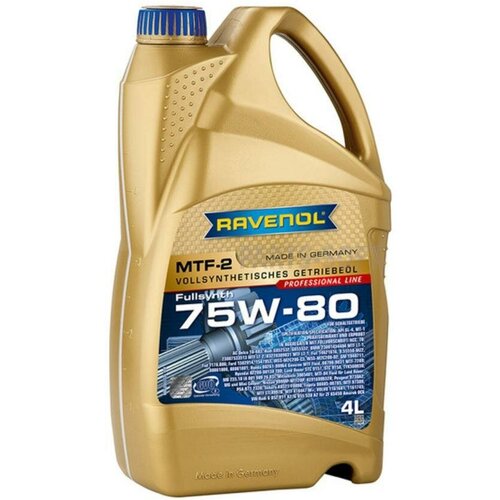 RAVENOL 1221103004 Масло трансмиссионное MTF-2 75W-80 4л (синтетика+ПАО)