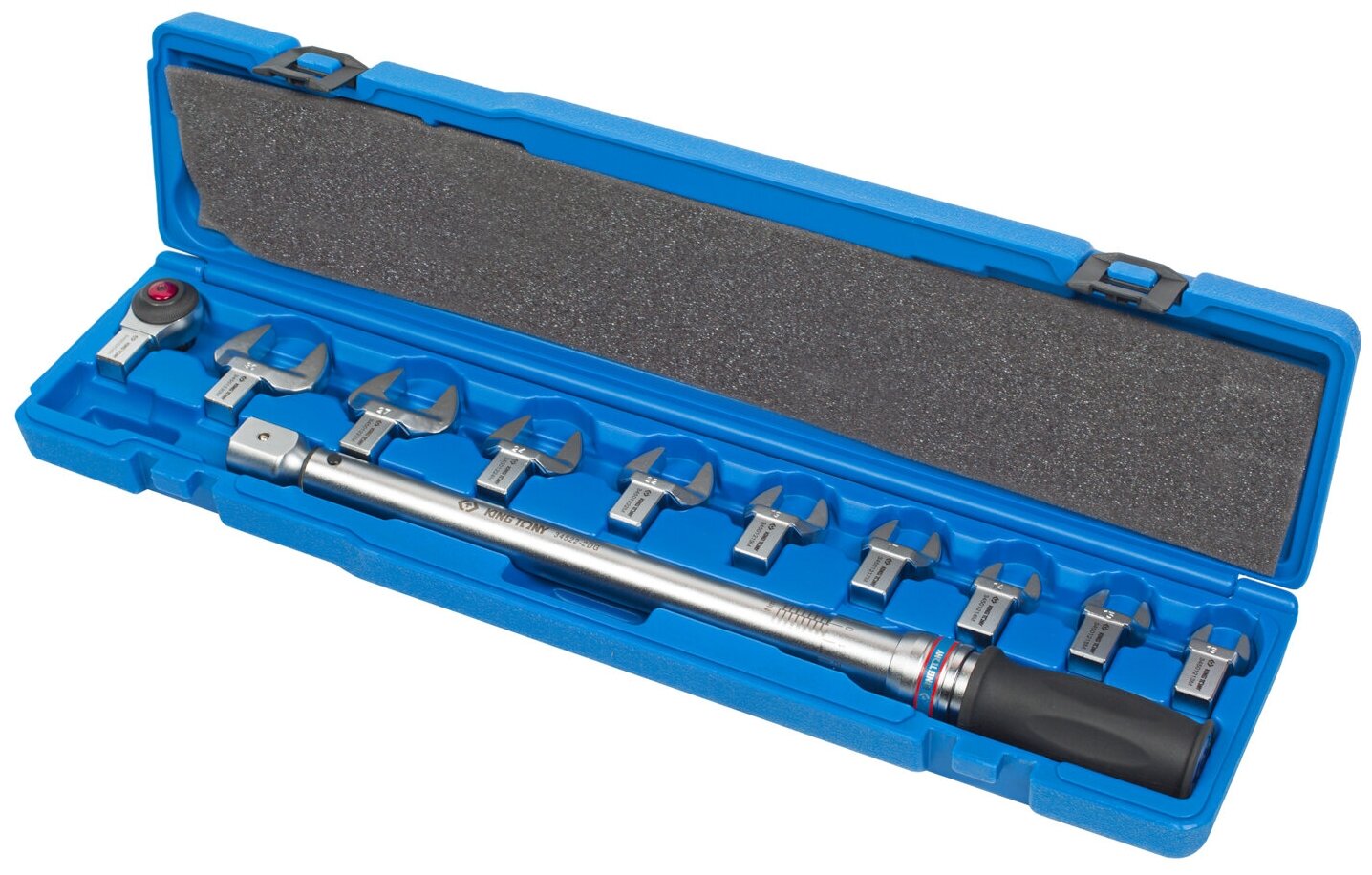 Динамометрический ключ серии "FIT", 1/2" с набором рожковых насадок 13-30 мм, 40-200 345202D11MR