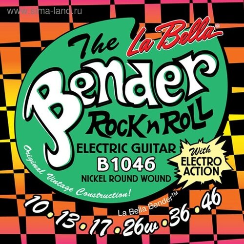 B1046 The Bender Regular Комплект струн для электрогитары, никелированные, 10-46, La Bella b942 the bender super комплект струн для электрогитары никелированные 9 42 la bella