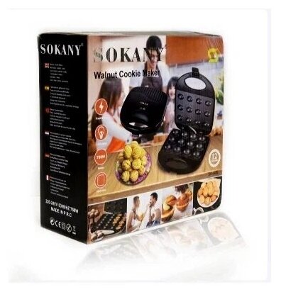 Орешница SOKANY SK-805 черная 750 вт/Электровафельница для выпечки печенья на 12 порций - фотография № 12