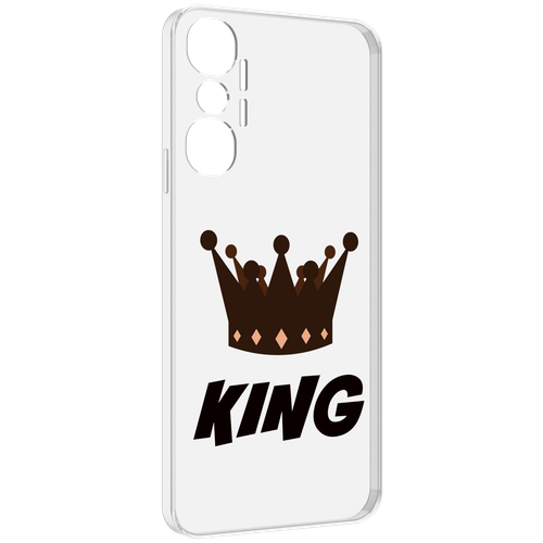 Чехол MyPads корона-короля-черный для Infinix Hot 20 4G задняя-панель-накладка-бампер