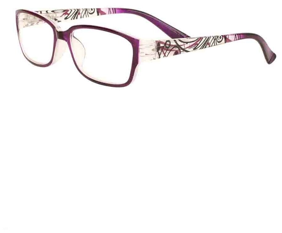 Готовые очки для чтения фиолетовые с диоптриями +0.75 футляр