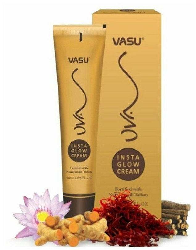 Омолаживающий крем для лица c маслом кумкумади Васу Инста Глоу (Vasu UVA Insta Glow Cream), 50 мл.