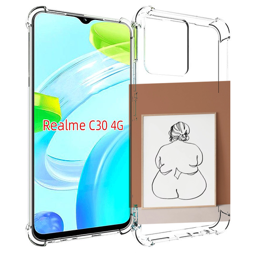 Чехол MyPads Body Positive Female Figure Line Art женский для Realme C30 4G / Narzo 50i Prime задняя-панель-накладка-бампер чехол mypads body positive female figure line art женский для oppo k10 4g задняя панель накладка бампер