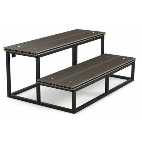 Лестница Эко 2 ступени из ДПК цельносварная 34х100х61 см приставная