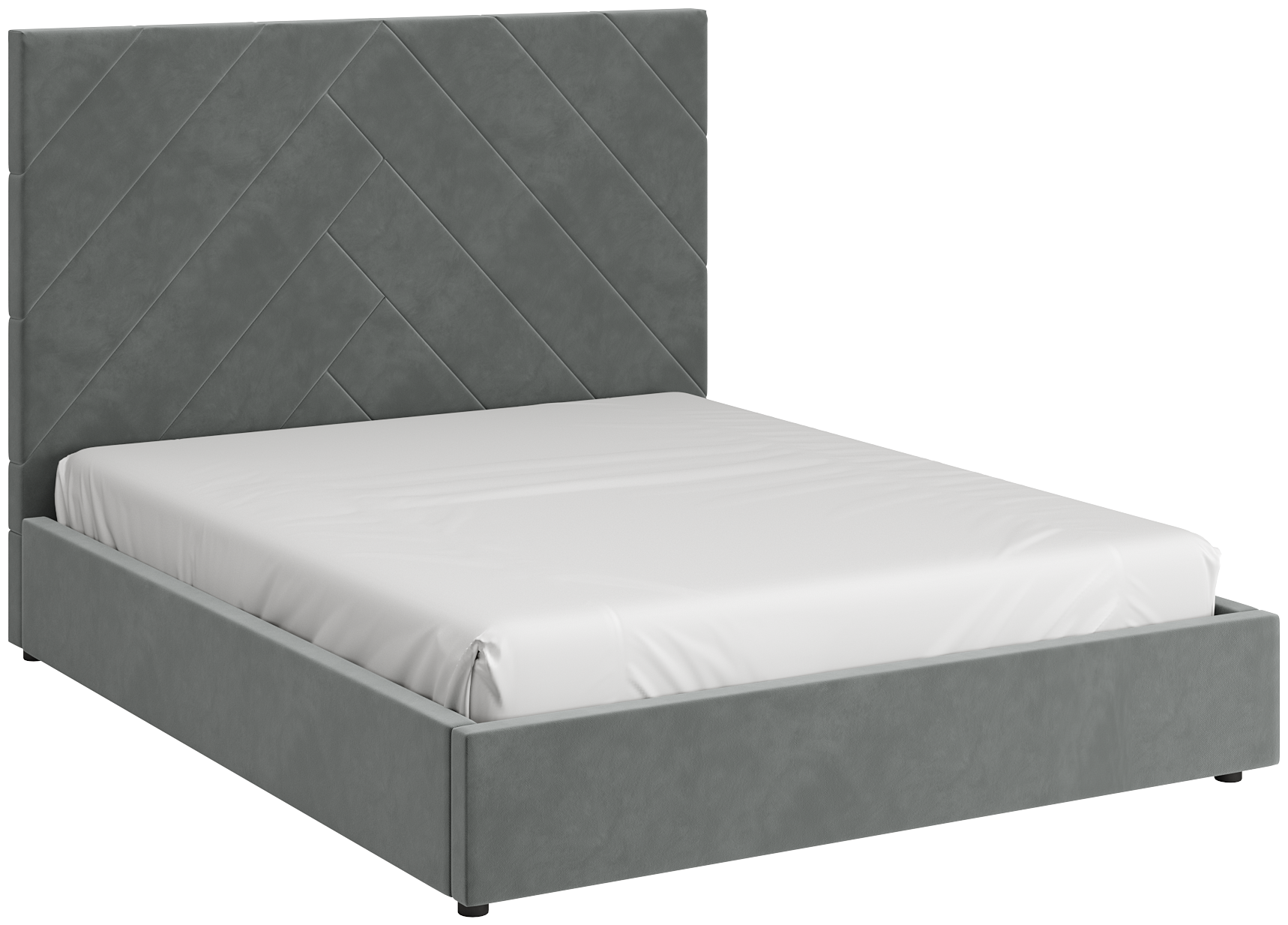 Кровать двуспальная Такома 160х200 с ПМ, холодный серый Вар.2 - фотография № 1
