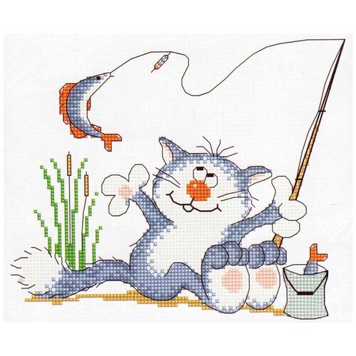 Набор для вышивания Сделано с любовью Эх, хвост, чешуя 20x25 см, Кошки Детские Животные