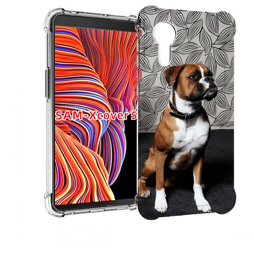 Чехол MyPads боксер собака для Samsung Galaxy Xcover 5 задняя-панель-накладка-бампер чехол mypads собака с книжками для samsung galaxy xcover 5 задняя панель накладка бампер