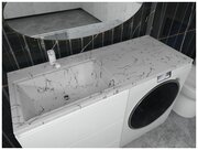 Раковина над стиральной машиной Uperwood Марсал 120 см, левая, белый мрамор