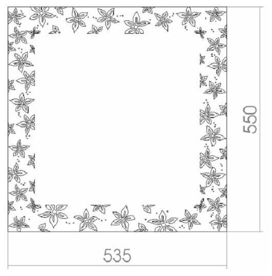 Зеркало LORANTO Лето 535х550, пескоструйный рисунок - фотография № 2